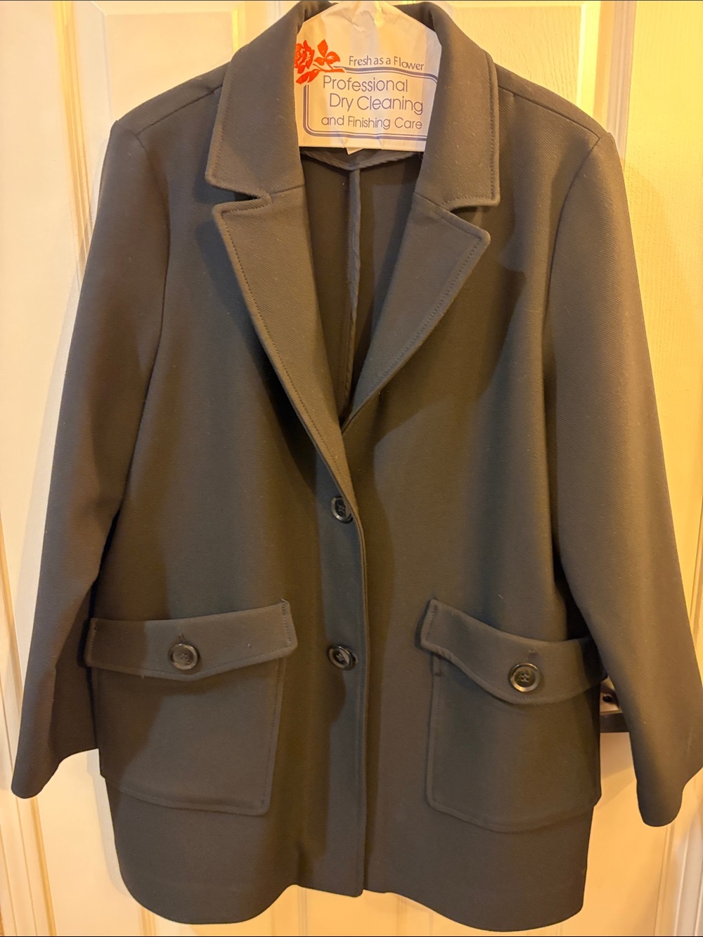 H&M Women's Black Single-Breasted Blazer Coat RUNS LARGE